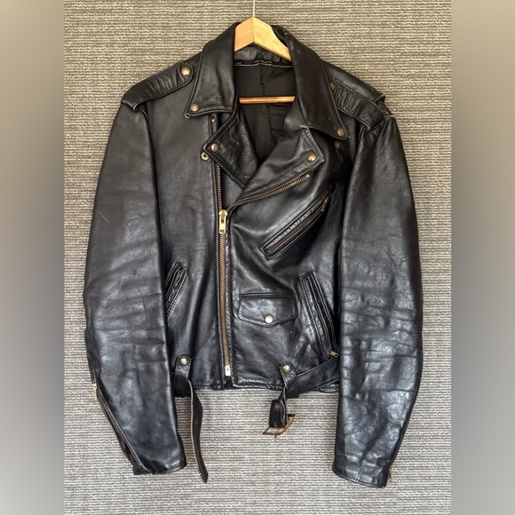 Vintage Harley-Davidson Black Leather Jacket 80s Size Medium - Picture 2 of 5